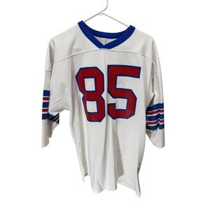 Southern Athletic Jersey Mens XL White Vintage Football Mesh Striped 85 V-Neck